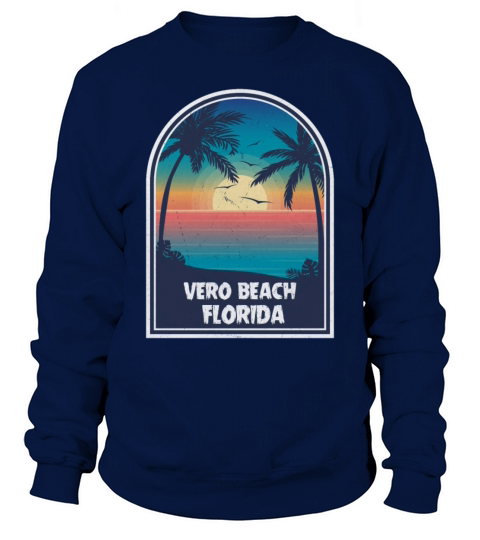 Vintage Vero Beach Florida Retro 80s Summer Travel Men's Sweatshirt