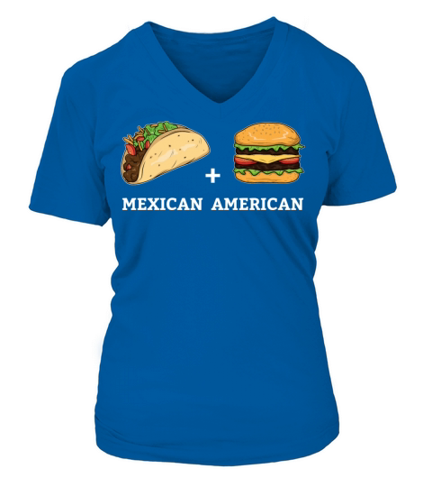 Taxo and Burger Design for Mexican American Women's V-Neck T-shirt