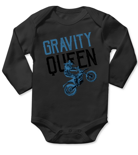 Gravity Queen Motobike Girl Woman T-Shirt Gift Long Sleeve Baby One-Piece