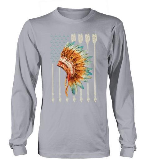 Native American Flag USA Arrow Gift Women's Long Sleeve