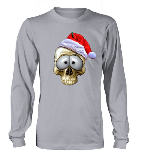 funny cartoon Christmas skull Women's Long Sleeve