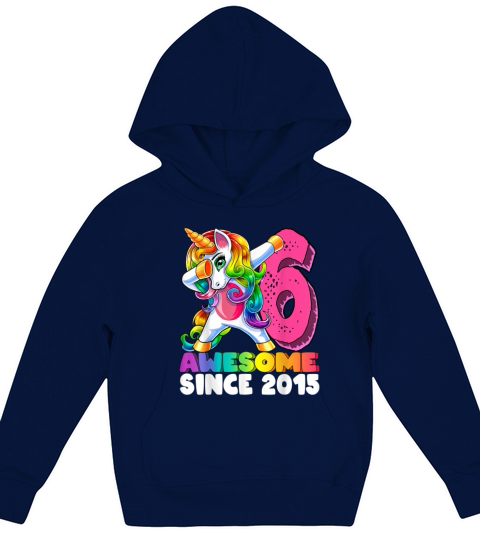 Awesome Since 2015 Dabbing Unicorn 6th Birth 636 Kids Hoodie