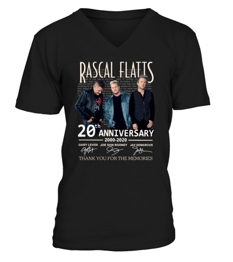 Rascal Flatts 20th anniversary 2000-2020 signed thank memories shirt V-Neck T-shirt