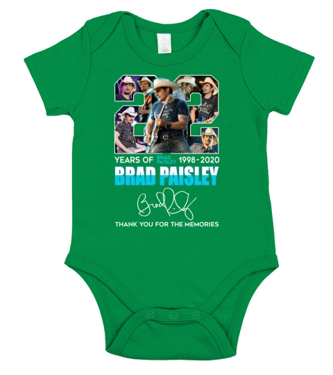 Brad Paisley 22 years of 1998 2020 thank you for the memories signature Short Sleeve Baby One-Piece