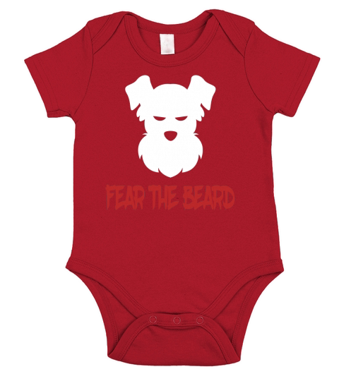 FUNNY FEAR THE BEARD T-SHIRT Schnauzer Dog Lovers Gift Short Sleeve Baby One-Piece