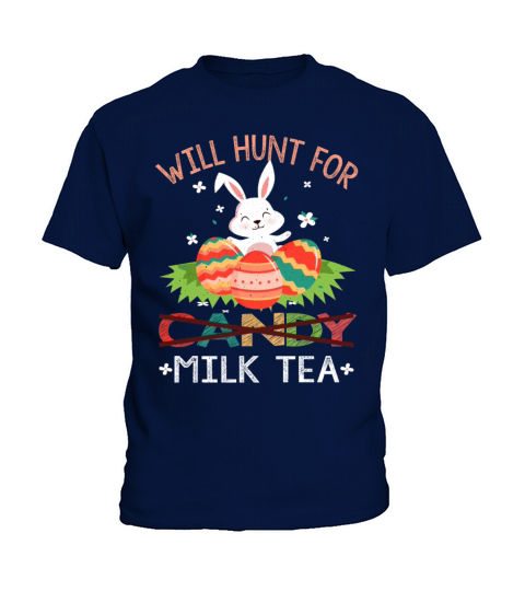 Milk Tea Kawaii Bunny Easter Day Easter Sunday Kids T-Shirt