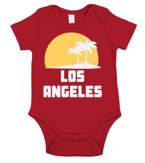 Los Angeles California Sunset Palm Trees Beach Short Sleeve Baby One-Piece
