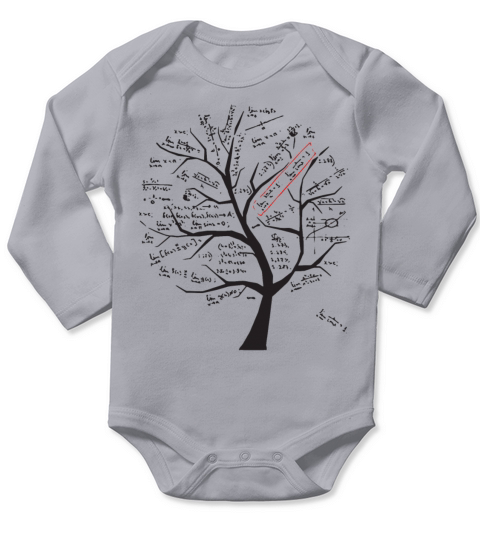 Swag Geeks Mathematical Math Formula Tree Printed Long Sleeve Baby One-Piece