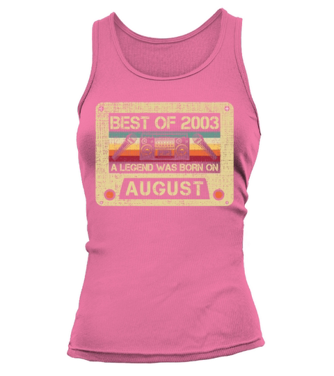 Born on August 18years Bday Vintage Cassette Gift Women's Tank Top