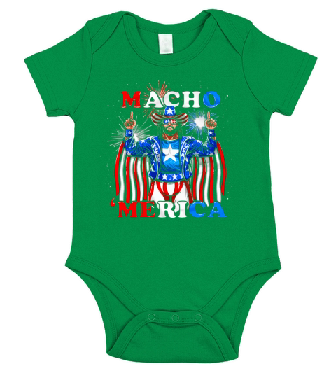 Macho Merica Usa Randy Savage America Man Short Sleeve Baby One-Piece