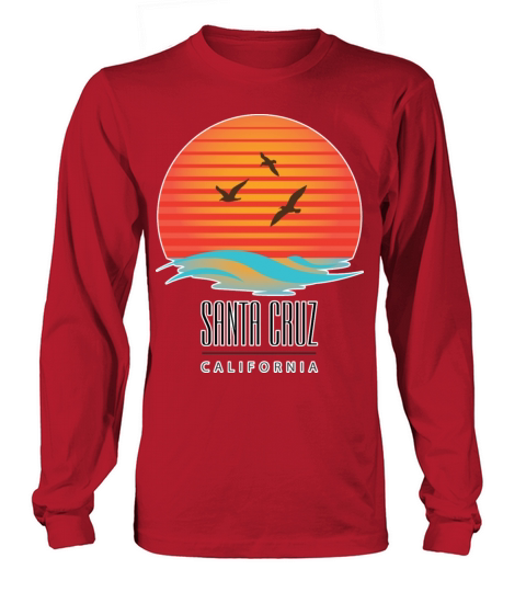 Santa Cruz California CA Sunset with Seagulls Seal Women's Long Sleeve