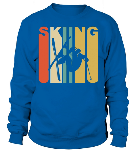 1970s Style Extreme Skier Silhouette Skiing Women's Sweatshirt