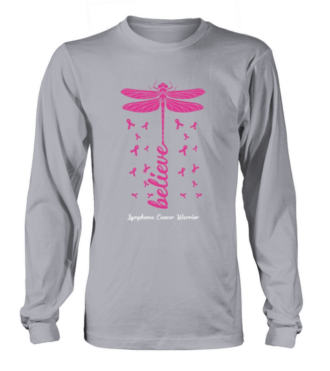 Breast cancer warrior dragonfly believe Men's Long Sleeve