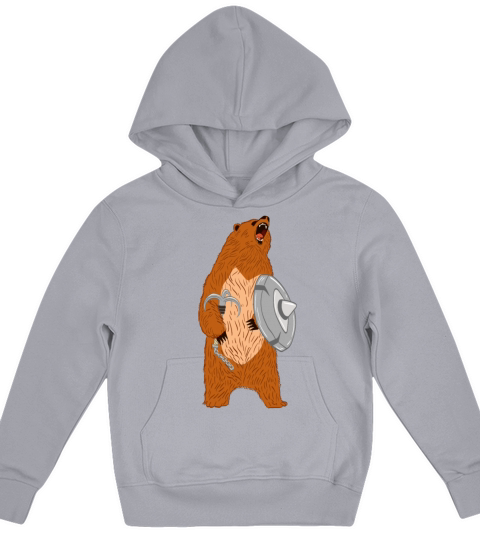 Unique Bear Shirt Nice Outdoor Warrior Funny Bear Kids Hoodie