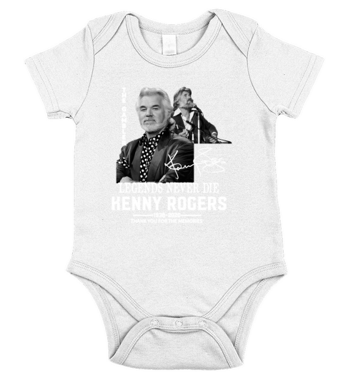 Legends Never Die Kenny Rogers 1938 2020 Signature Short Sleeve Baby One-Piece