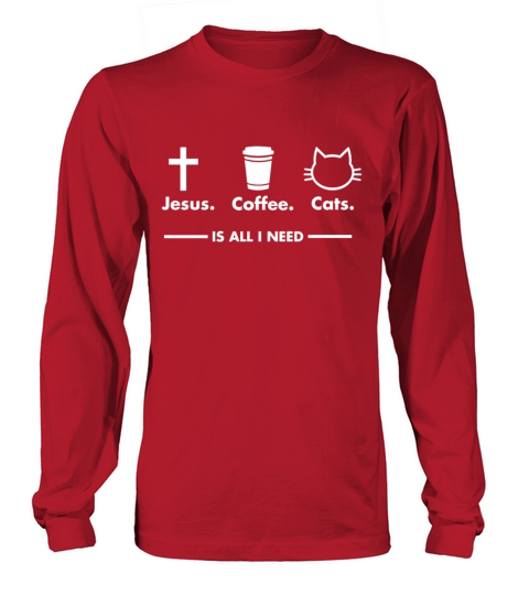 Jesus Coffee And Cats Is All I Need Christian Women's Long Sleeve