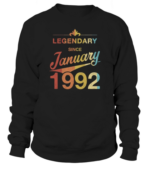 30th Birthday 30 Year Old Born January 1992 Gift Men's Sweatshirt