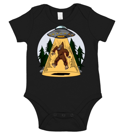 Bigfoot Alien Abduction Short Sleeve Baby One-Piece