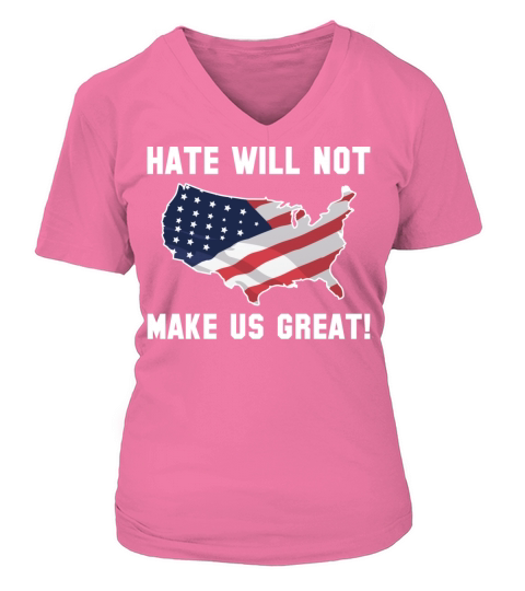 Hate Will Not Make US Great Women's V-Neck T-shirt