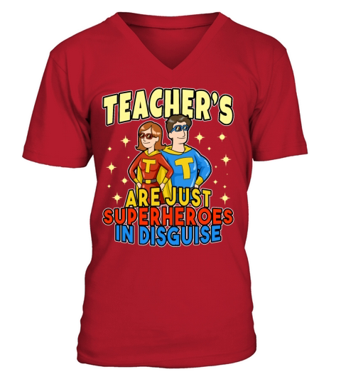 Superheroes School Teacher Hero Students Gift Men's V-Neck T-shirt