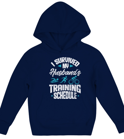Triathlon I Survived My Husbands Training Schedule Kids Hoodie
