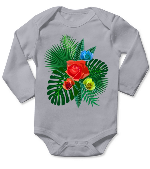 leaves tropical cool beautiful gift idea Long Sleeve Baby One-Piece