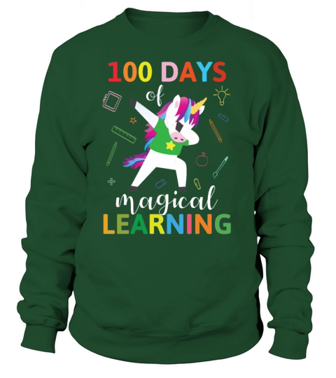 100th Day of School Unicorn Girls 100 Days of Scho Women's Sweatshirt