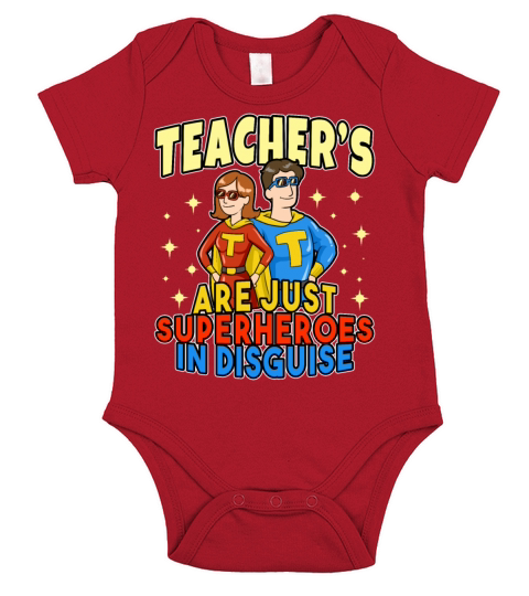 Superheroes School Teacher Hero Students Gift Short Sleeve Baby One-Piece