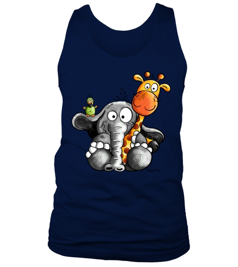 Cute Elephant Baby with Giraffe and bird - Gift Men's Tank Top