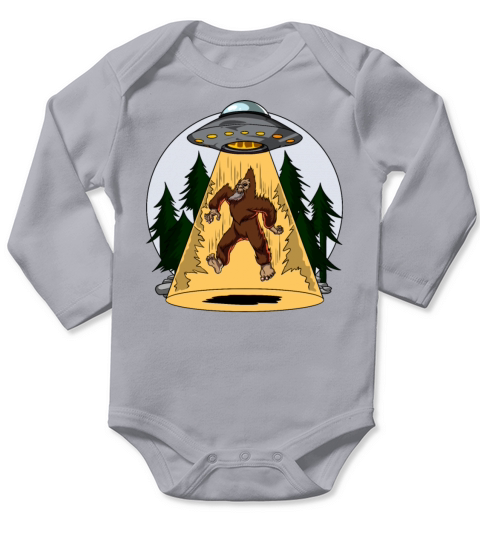 Bigfoot Alien Abduction Long Sleeve Baby One-Piece
