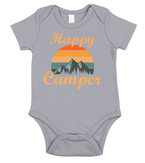 Happy camper adventure mountains vacation gift Short Sleeve Baby One-Piece