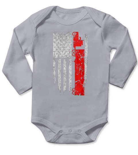 TRUCK DRIVER   TRUCKER FLAG Tshirts Long Sleeve Baby One-Piece