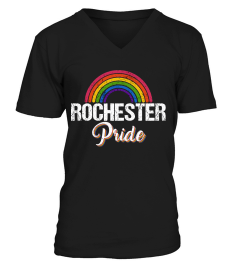 Rochester Pride Gay Pride Vintage 2020 V-Neck T-shirt