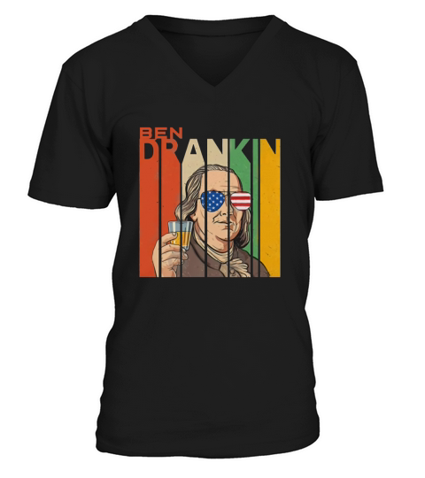 Ben Drankin 4th of July Amazing Benjamin Franklin - Ladies Flowy Tank V-Neck T-shirt