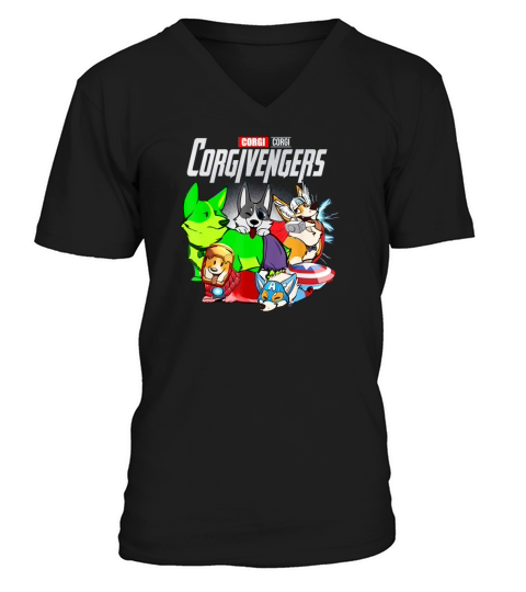 Corgi corgivengers dogvengers dog lover V-Neck T-shirt