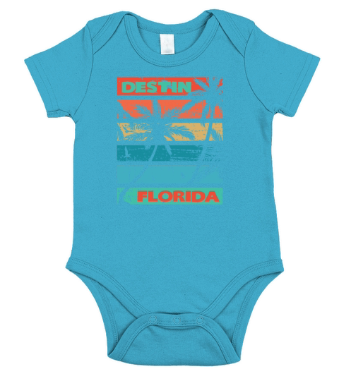 Destin Florida Palms and Seagulls Short Sleeve Baby One-Piece