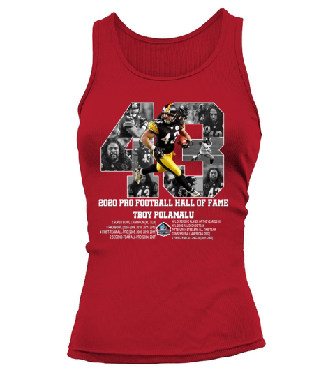 2020 pro football hall of fame Troy Polamalu number 43 shirt Women's Tank Top