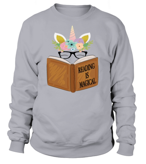 Reading is magical Cute Unicorn Face Book Lovers Women's Sweatshirt