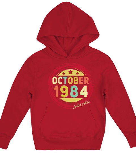 Born October 1984 Vintage Gift Kids Hoodie