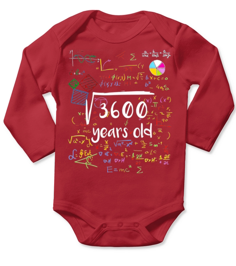 Square Root Of 3600 60th Birthday 60 Years Old Long Sleeve Baby One-Piece