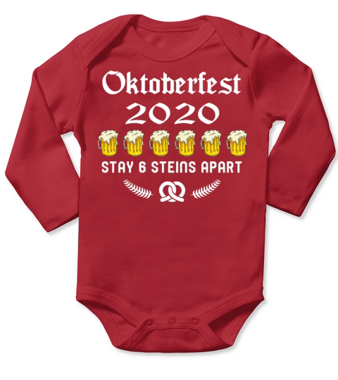 Oktoberfest 2020 6 Stein Apart Beer October Long Sleeve Baby One-Piece