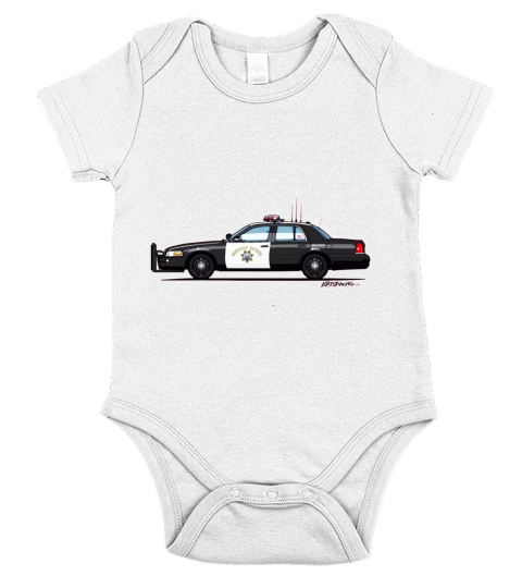 California Highway Patrol CHP Crown Vic (with Lightbar) Shirt Short Sleeve Baby One-Piece