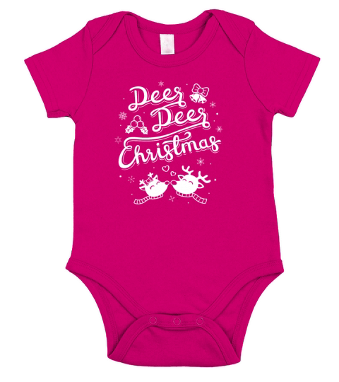 Cute Reindeer Deer Christmas Short Sleeve Baby One-Piece