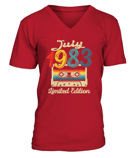 Vintage July 1983 Cassette Tape 38th Birthday Men's V-Neck T-shirt