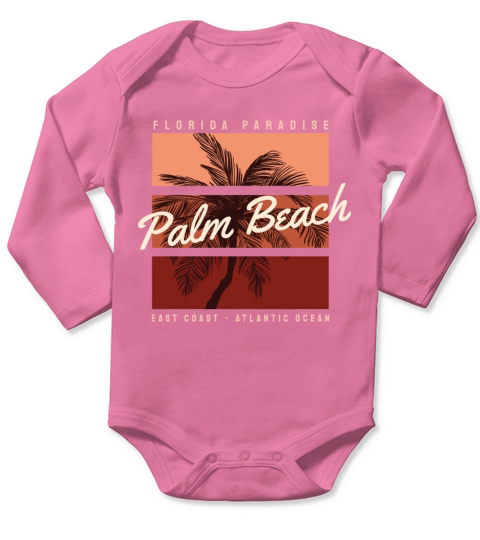 Florida Paradise Palm Beach Long Sleeve Baby One-Piece