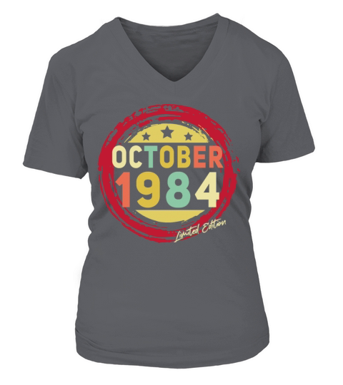 Born October 1984 Vintage Gift Women's V-Neck T-shirt