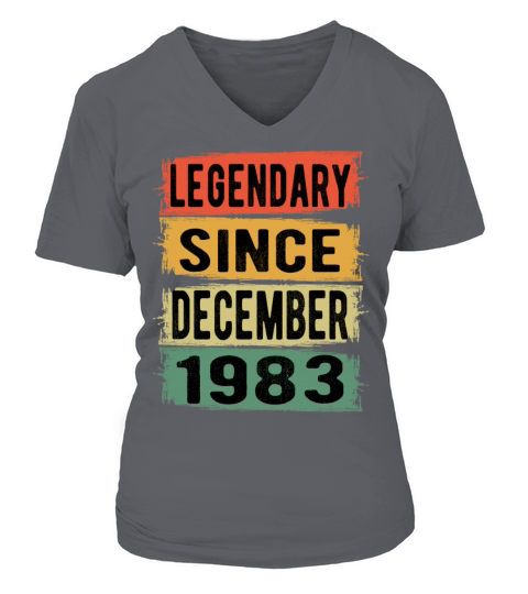 Birthday Retro Legendary December 1983 Women's V-Neck T-shirt