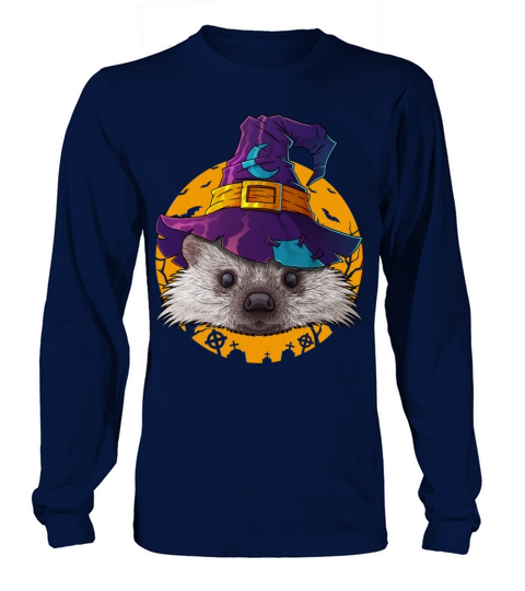 Hedgehog Witch Funny Halloween Costume Creepy Moon Men's Long Sleeve