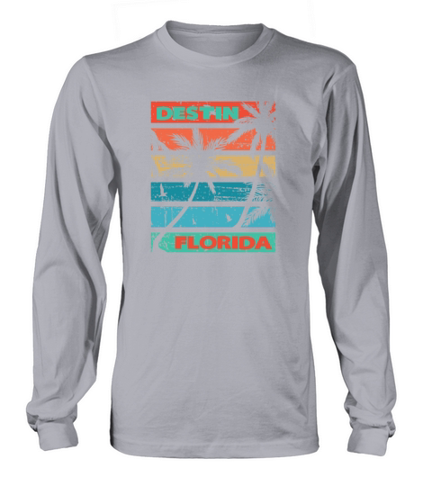 Destin Florida Palms and Seagulls Women's Long Sleeve