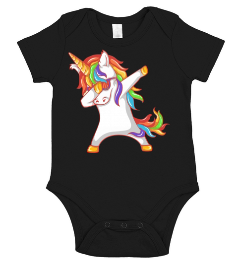 Dabbing Unicorn Short Sleeve Baby One-Piece